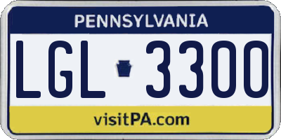 PA license plate LGL3300