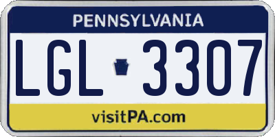 PA license plate LGL3307
