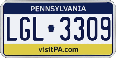 PA license plate LGL3309