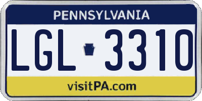 PA license plate LGL3310