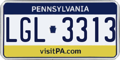 PA license plate LGL3313
