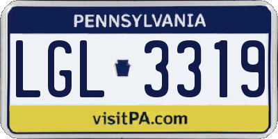 PA license plate LGL3319