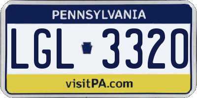 PA license plate LGL3320