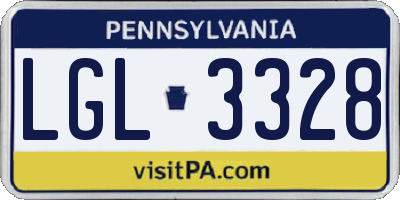 PA license plate LGL3328