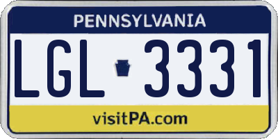 PA license plate LGL3331