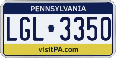 PA license plate LGL3350