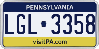 PA license plate LGL3358