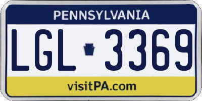 PA license plate LGL3369