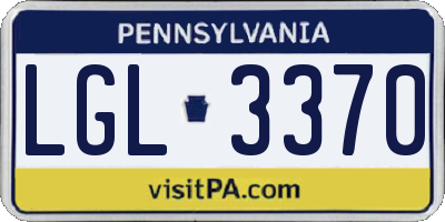 PA license plate LGL3370