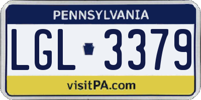 PA license plate LGL3379