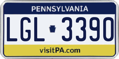 PA license plate LGL3390