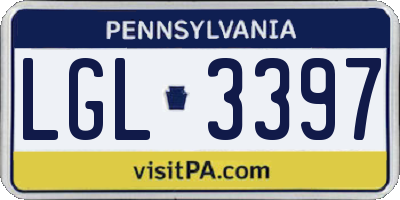 PA license plate LGL3397