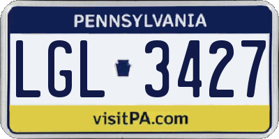 PA license plate LGL3427