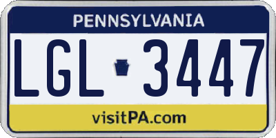 PA license plate LGL3447