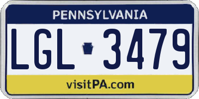 PA license plate LGL3479