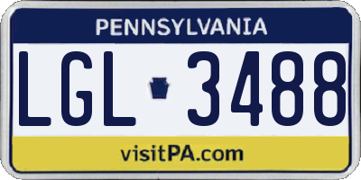 PA license plate LGL3488
