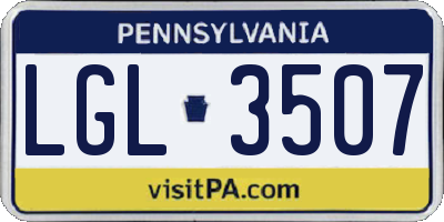 PA license plate LGL3507
