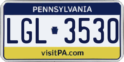 PA license plate LGL3530