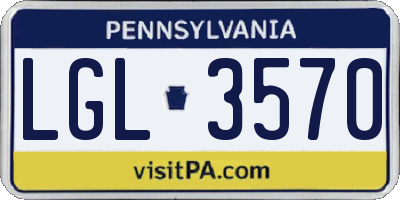 PA license plate LGL3570