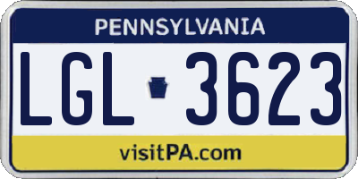 PA license plate LGL3623