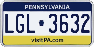 PA license plate LGL3632