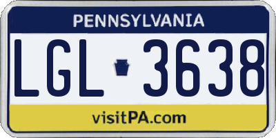 PA license plate LGL3638