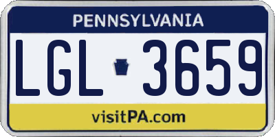 PA license plate LGL3659
