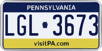 PA license plate LGL3673