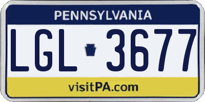 PA license plate LGL3677