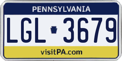 PA license plate LGL3679