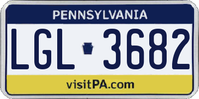 PA license plate LGL3682