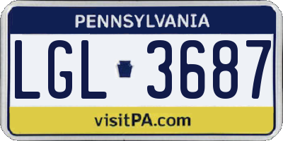 PA license plate LGL3687