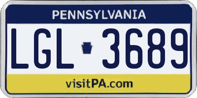 PA license plate LGL3689