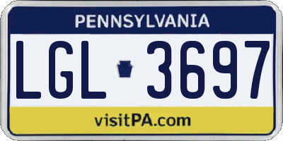 PA license plate LGL3697