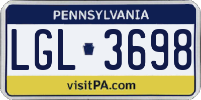 PA license plate LGL3698