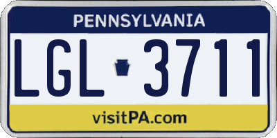 PA license plate LGL3711