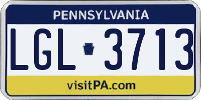 PA license plate LGL3713