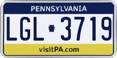 PA license plate LGL3719