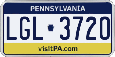 PA license plate LGL3720