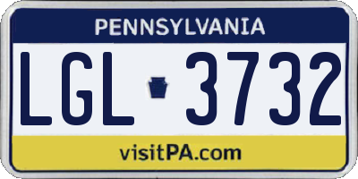 PA license plate LGL3732