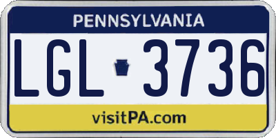 PA license plate LGL3736