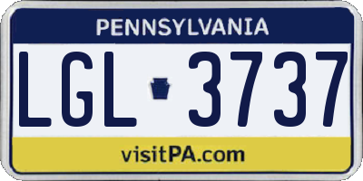 PA license plate LGL3737