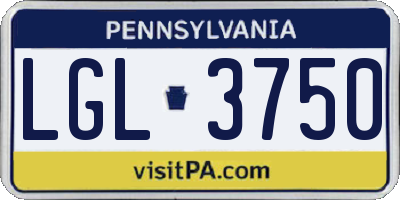 PA license plate LGL3750