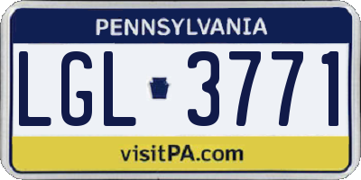 PA license plate LGL3771