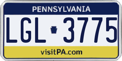 PA license plate LGL3775