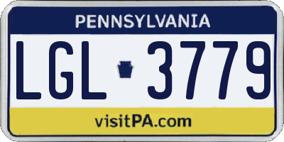 PA license plate LGL3779