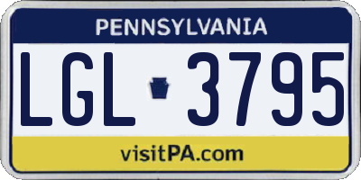 PA license plate LGL3795