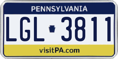 PA license plate LGL3811