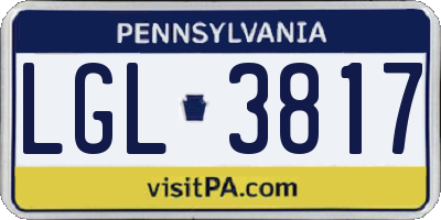 PA license plate LGL3817