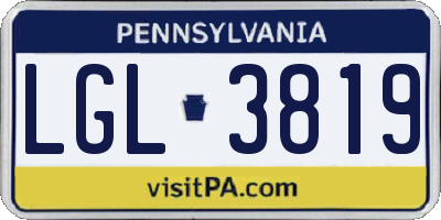PA license plate LGL3819